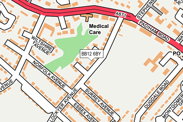 BB12 6BY map - OS OpenMap – Local (Ordnance Survey)