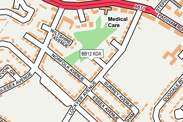 BB12 6DA map - OS OpenMap – Local (Ordnance Survey)
