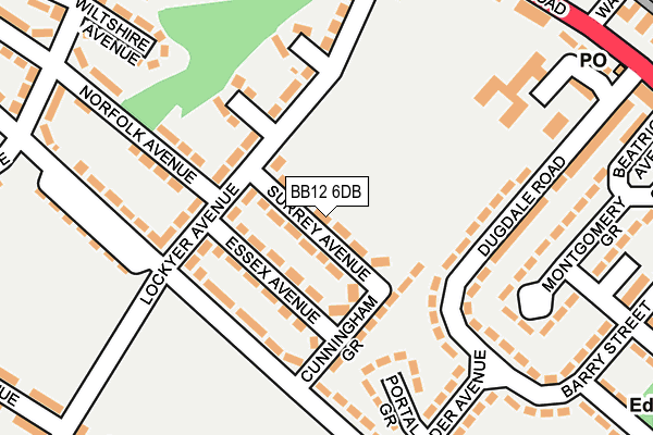 BB12 6DB map - OS OpenMap – Local (Ordnance Survey)