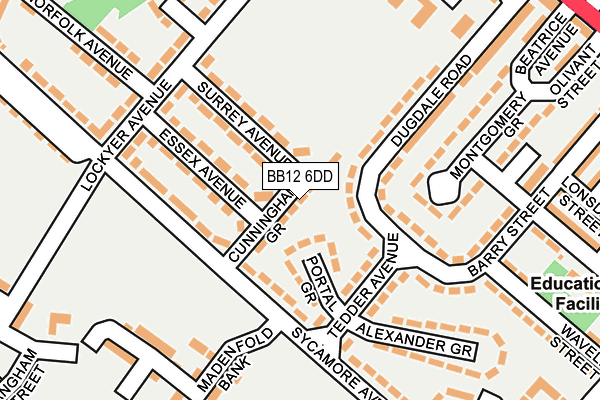 BB12 6DD map - OS OpenMap – Local (Ordnance Survey)