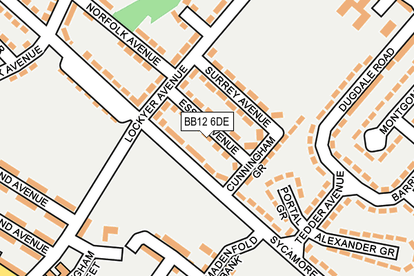 BB12 6DE map - OS OpenMap – Local (Ordnance Survey)