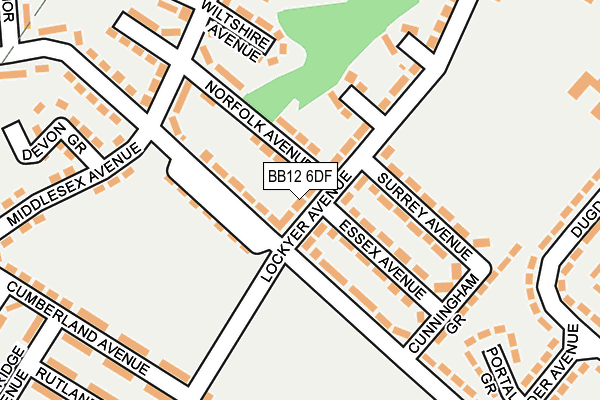 BB12 6DF map - OS OpenMap – Local (Ordnance Survey)