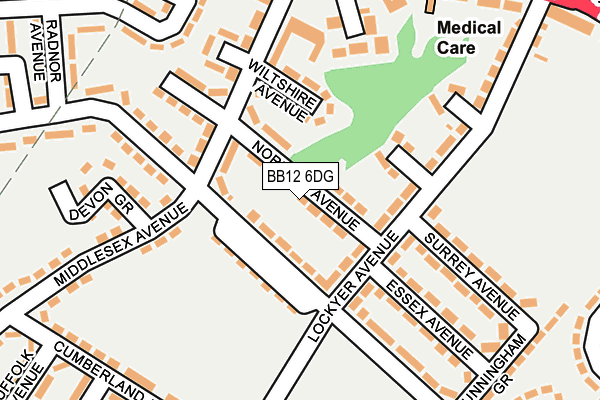 BB12 6DG map - OS OpenMap – Local (Ordnance Survey)