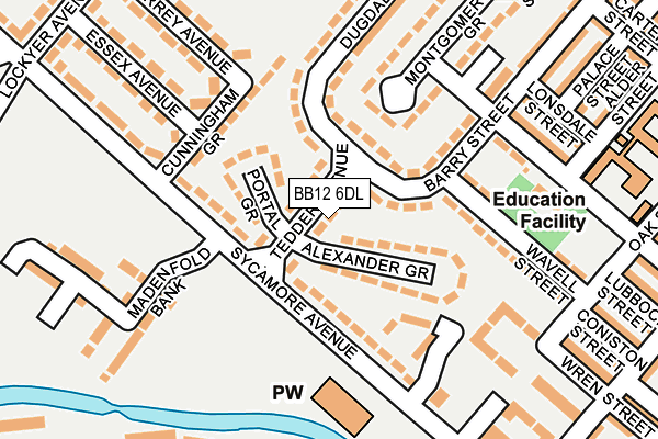 BB12 6DL map - OS OpenMap – Local (Ordnance Survey)