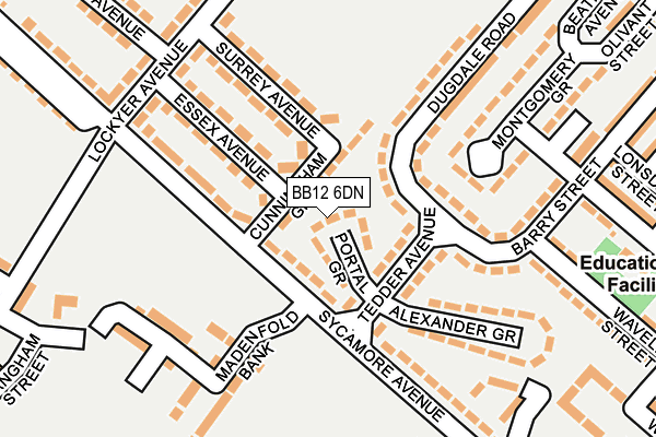 BB12 6DN map - OS OpenMap – Local (Ordnance Survey)