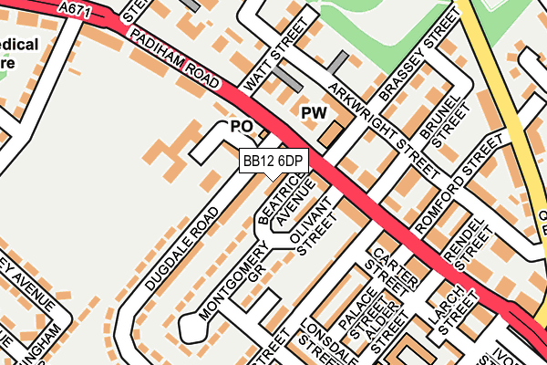 BB12 6DP map - OS OpenMap – Local (Ordnance Survey)