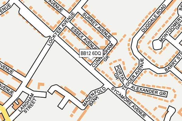 BB12 6DQ map - OS OpenMap – Local (Ordnance Survey)