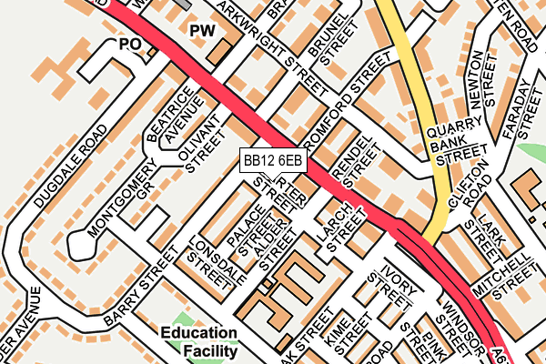 BB12 6EB map - OS OpenMap – Local (Ordnance Survey)