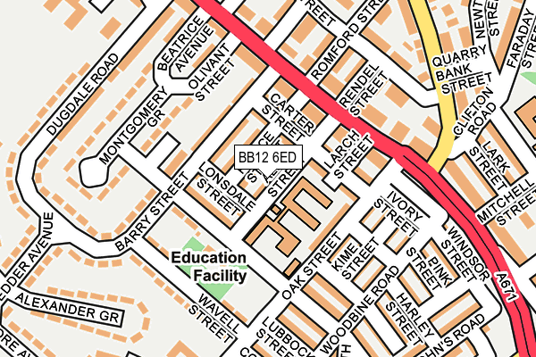 BB12 6ED map - OS OpenMap – Local (Ordnance Survey)