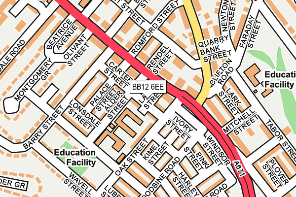 BB12 6EE map - OS OpenMap – Local (Ordnance Survey)