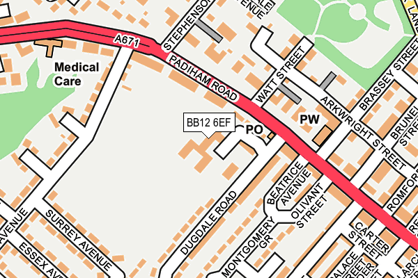 BB12 6EF map - OS OpenMap – Local (Ordnance Survey)