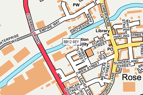 BB12 6EY map - OS OpenMap – Local (Ordnance Survey)