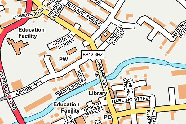 BB12 6HZ map - OS OpenMap – Local (Ordnance Survey)