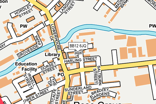 BB12 6JQ map - OS OpenMap – Local (Ordnance Survey)