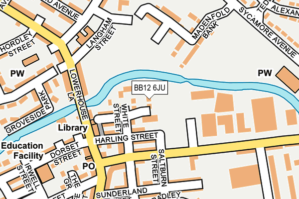 BB12 6JU map - OS OpenMap – Local (Ordnance Survey)