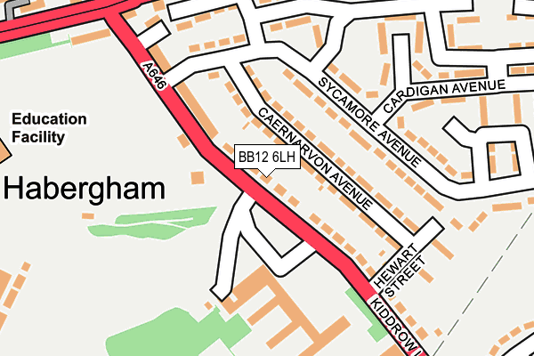 BB12 6LH map - OS OpenMap – Local (Ordnance Survey)