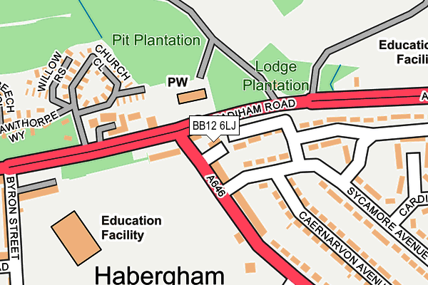 BB12 6LJ map - OS OpenMap – Local (Ordnance Survey)