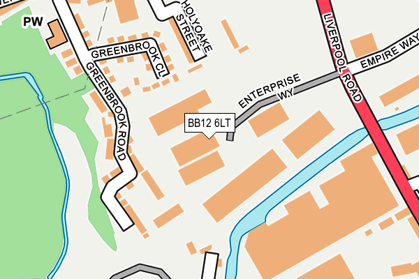 BB12 6LT map - OS OpenMap – Local (Ordnance Survey)