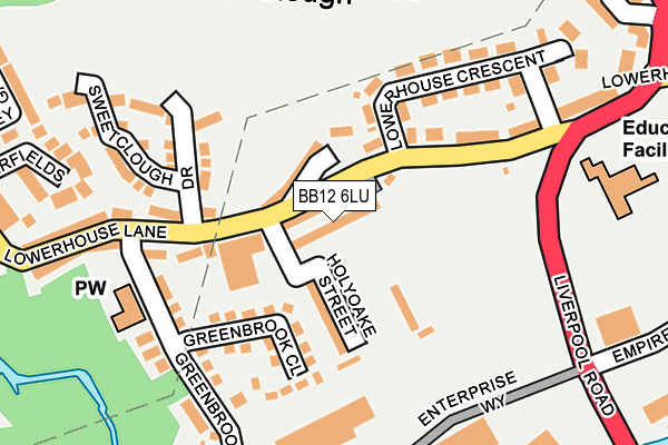 BB12 6LU map - OS OpenMap – Local (Ordnance Survey)