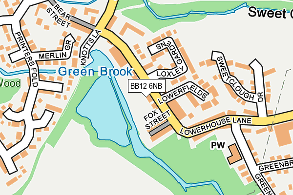 BB12 6NB map - OS OpenMap – Local (Ordnance Survey)