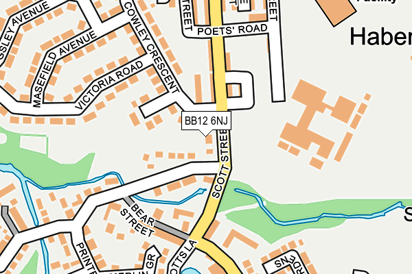 BB12 6NJ map - OS OpenMap – Local (Ordnance Survey)