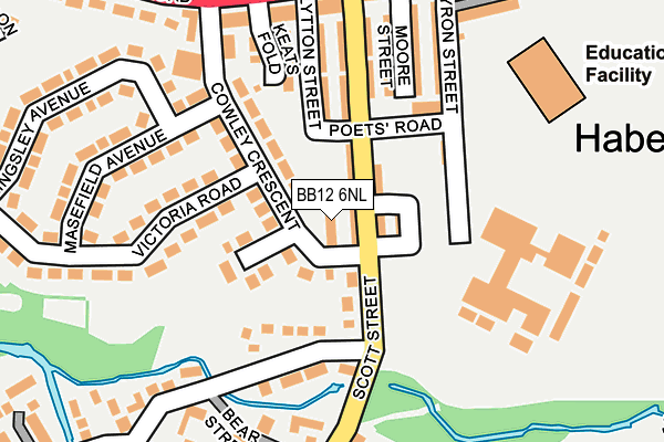BB12 6NL map - OS OpenMap – Local (Ordnance Survey)