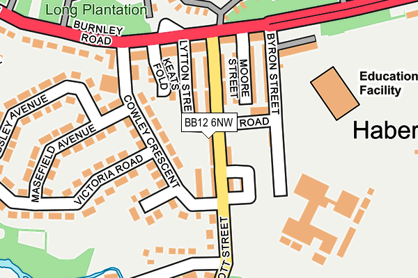 BB12 6NW map - OS OpenMap – Local (Ordnance Survey)