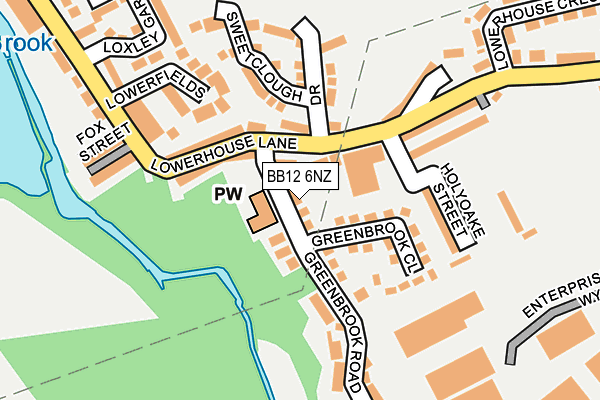 BB12 6NZ map - OS OpenMap – Local (Ordnance Survey)