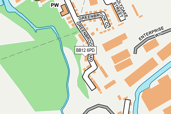 BB12 6PD map - OS OpenMap – Local (Ordnance Survey)