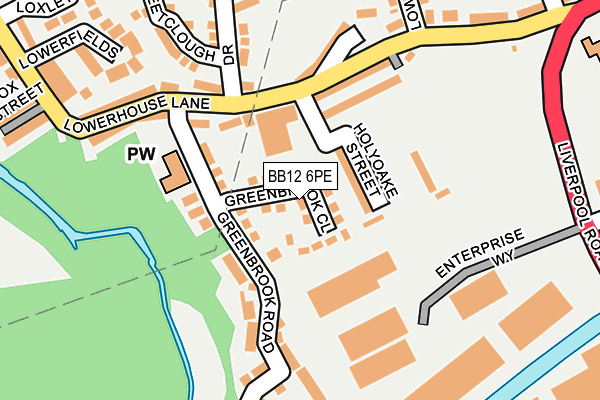 BB12 6PE map - OS OpenMap – Local (Ordnance Survey)