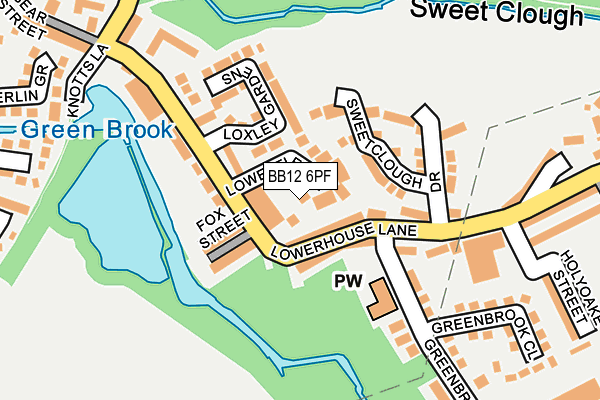 BB12 6PF map - OS OpenMap – Local (Ordnance Survey)