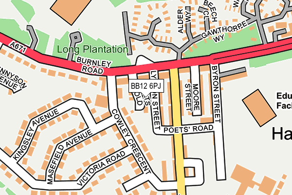BB12 6PJ map - OS OpenMap – Local (Ordnance Survey)