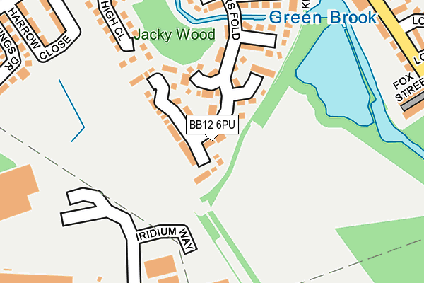 BB12 6PU map - OS OpenMap – Local (Ordnance Survey)