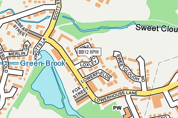 BB12 6PW map - OS OpenMap – Local (Ordnance Survey)