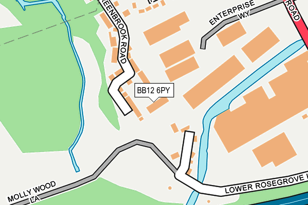 BB12 6PY map - OS OpenMap – Local (Ordnance Survey)