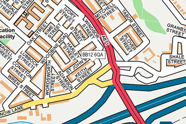 BB12 6QA map - OS OpenMap – Local (Ordnance Survey)