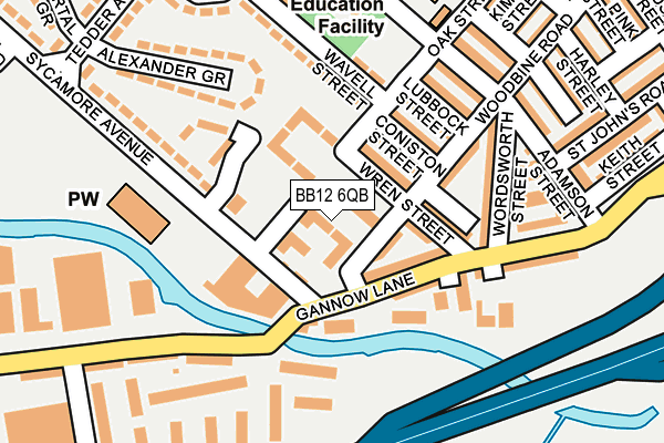 BB12 6QB map - OS OpenMap – Local (Ordnance Survey)