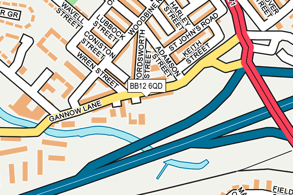 BB12 6QD map - OS OpenMap – Local (Ordnance Survey)