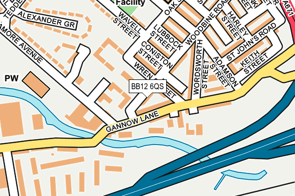 BB12 6QS map - OS OpenMap – Local (Ordnance Survey)