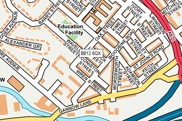 BB12 6QX map - OS OpenMap – Local (Ordnance Survey)