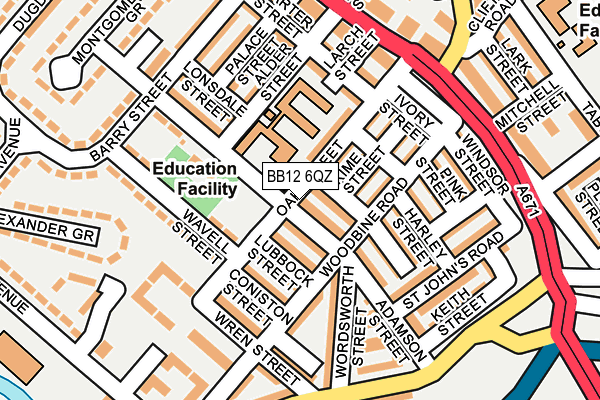 BB12 6QZ map - OS OpenMap – Local (Ordnance Survey)
