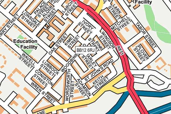 BB12 6RJ map - OS OpenMap – Local (Ordnance Survey)