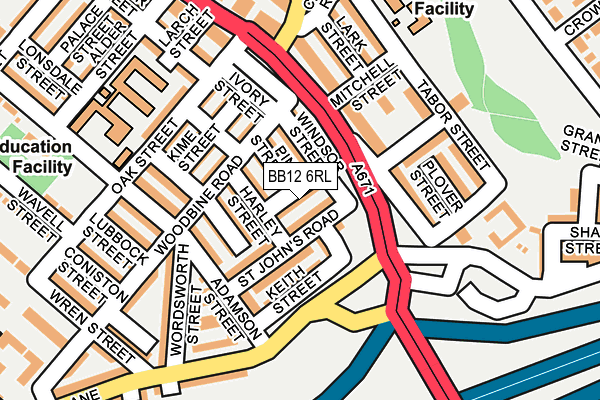 BB12 6RL map - OS OpenMap – Local (Ordnance Survey)