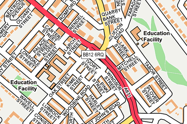 BB12 6RQ map - OS OpenMap – Local (Ordnance Survey)