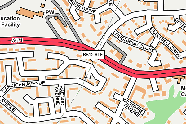 BB12 6TF map - OS OpenMap – Local (Ordnance Survey)