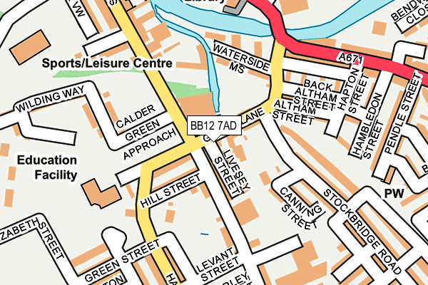 BB12 7AD map - OS OpenMap – Local (Ordnance Survey)