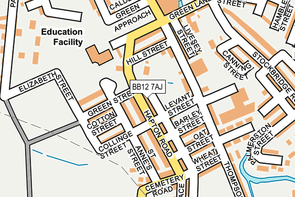 BB12 7AJ map - OS OpenMap – Local (Ordnance Survey)
