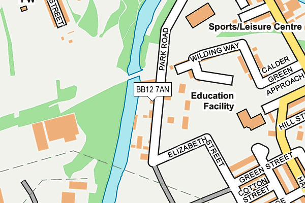 BB12 7AN map - OS OpenMap – Local (Ordnance Survey)