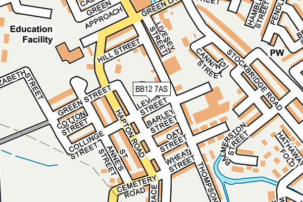 BB12 7AS map - OS OpenMap – Local (Ordnance Survey)