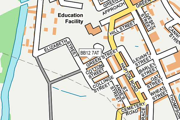 BB12 7AT map - OS OpenMap – Local (Ordnance Survey)